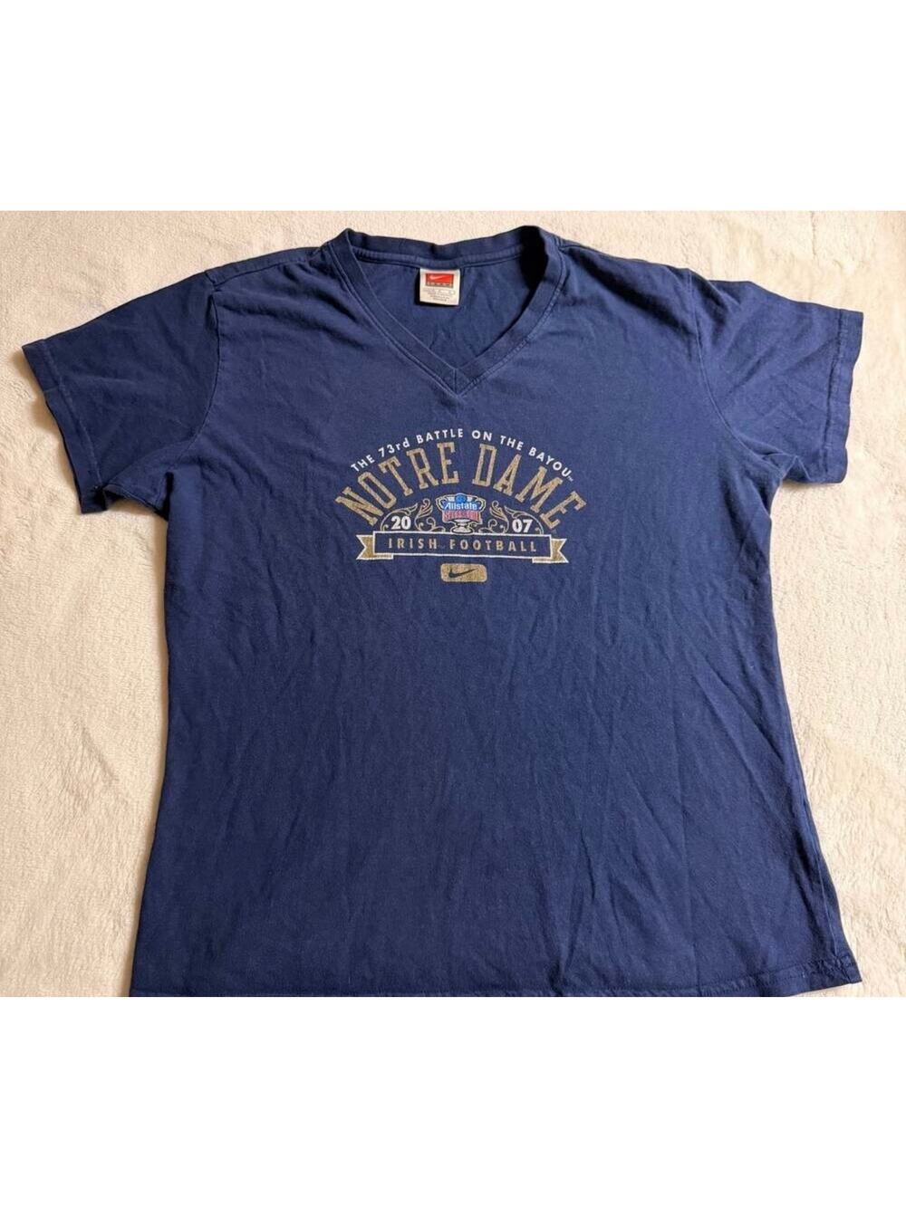 Vintage Womens Notre Dame V Neck Tee